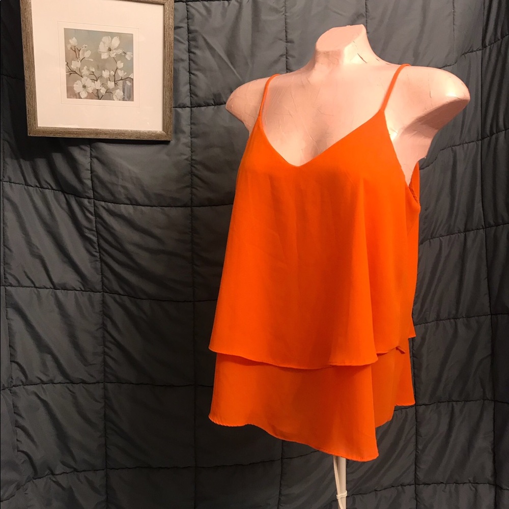 Orange spaghetti strap top size large